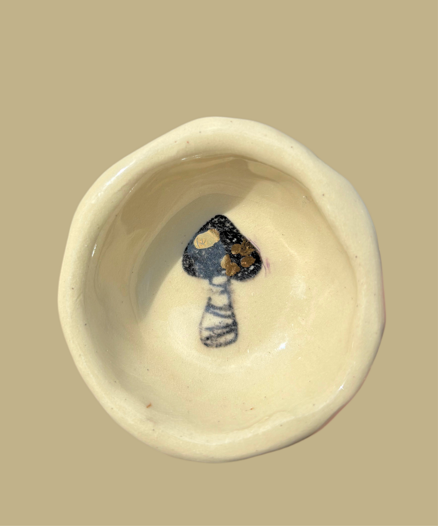 Golden Mushroom Ring Dish