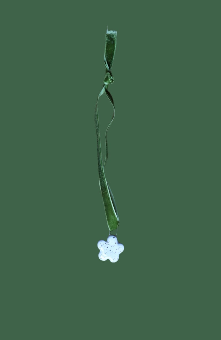 Speckled White Flower Ornament