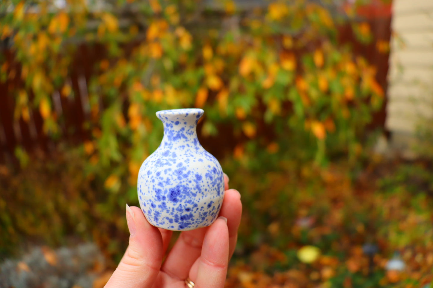 Blue Splatter Mini Vase