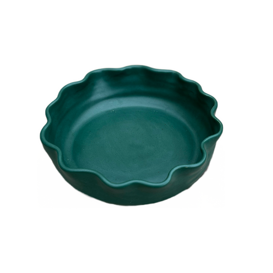 Forrest Green Satin Serving Dish