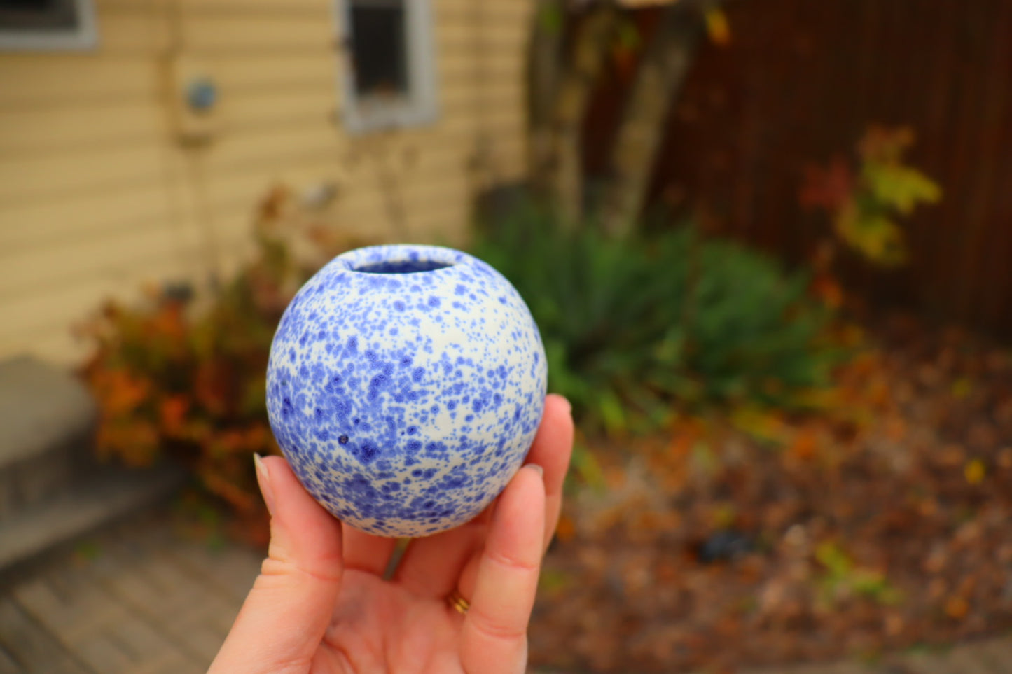 Blue Splatter Mini Vase