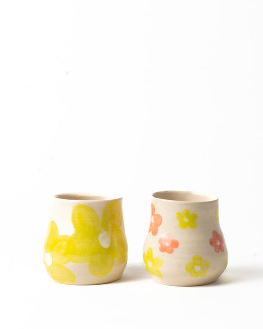 Flower Power Cup - Spring Yellow and Coral